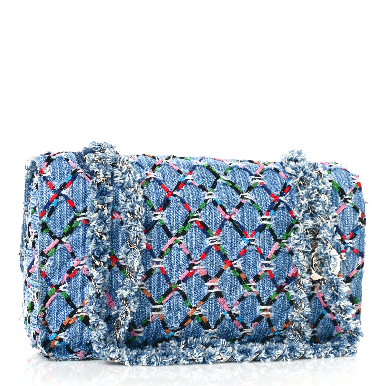 Chanel Woven Denim Medium Flap Multicolor 3 of 9
