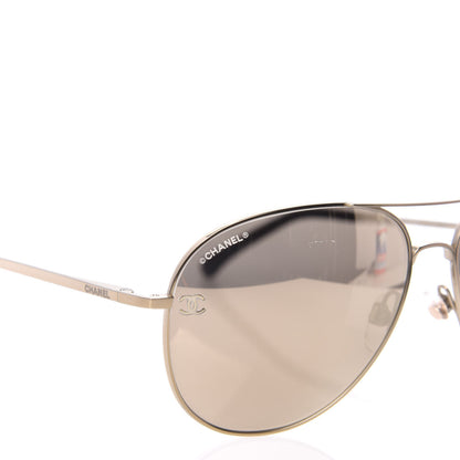 Chanel Aviator CC Sunglasses 4189-T-Q Gold 7 of 8