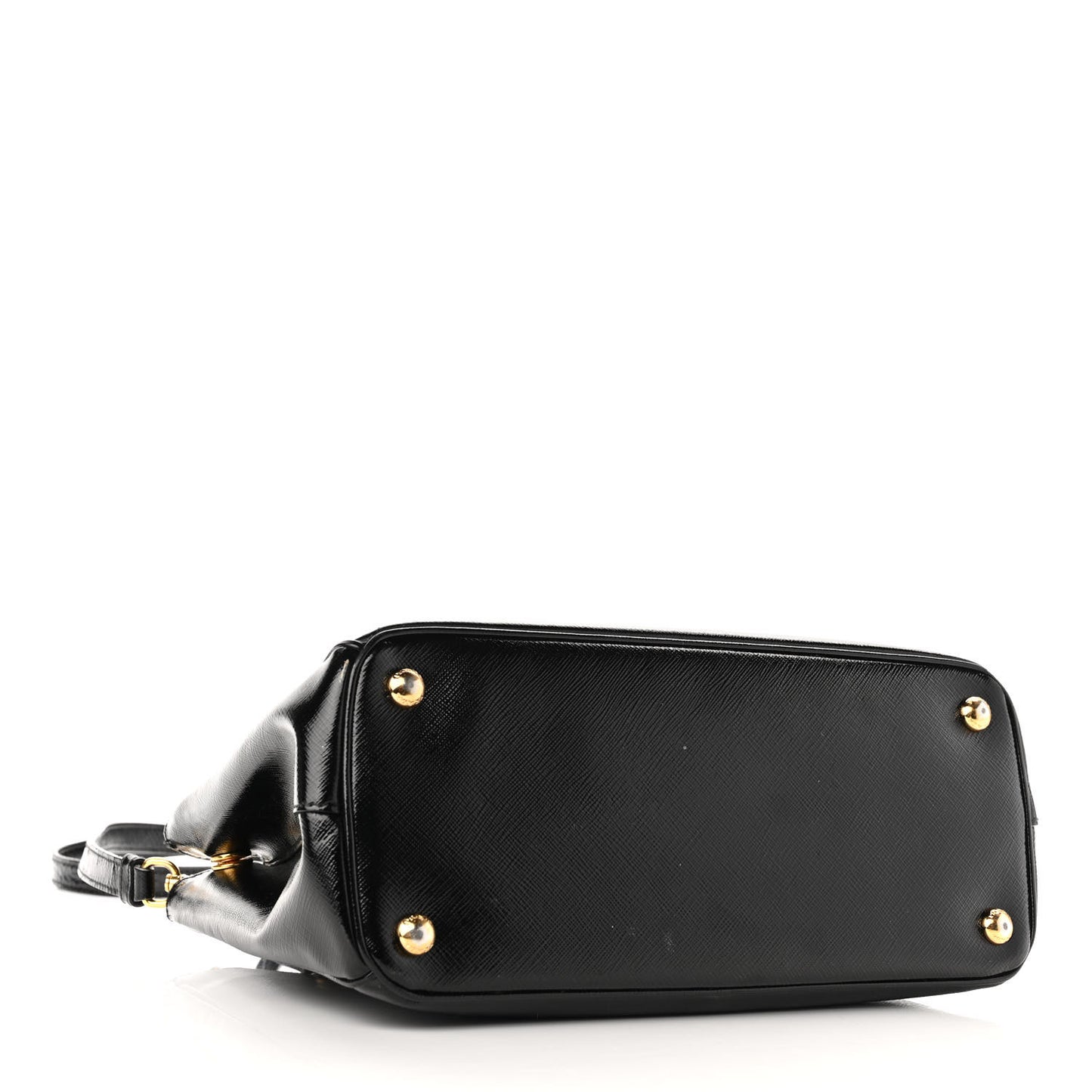 Saffiano Vernice Small Galleria Double Zip Tote Black