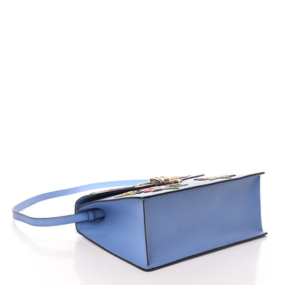 Gucci Calfskin Embroidered Medium Sylvie Top Handle Bag Clear Sky Blue 4 of 10