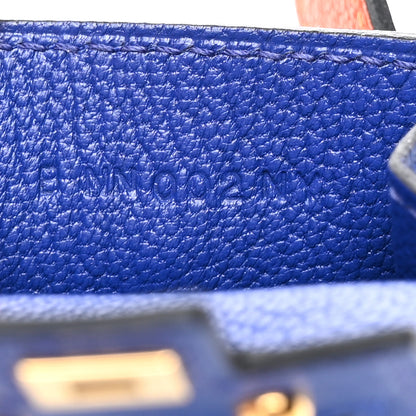 Hermes Tadelakt Chevre Mysore Kelly Quelle Idole Bag Charm Bleu Electrique Feu 4 of 6