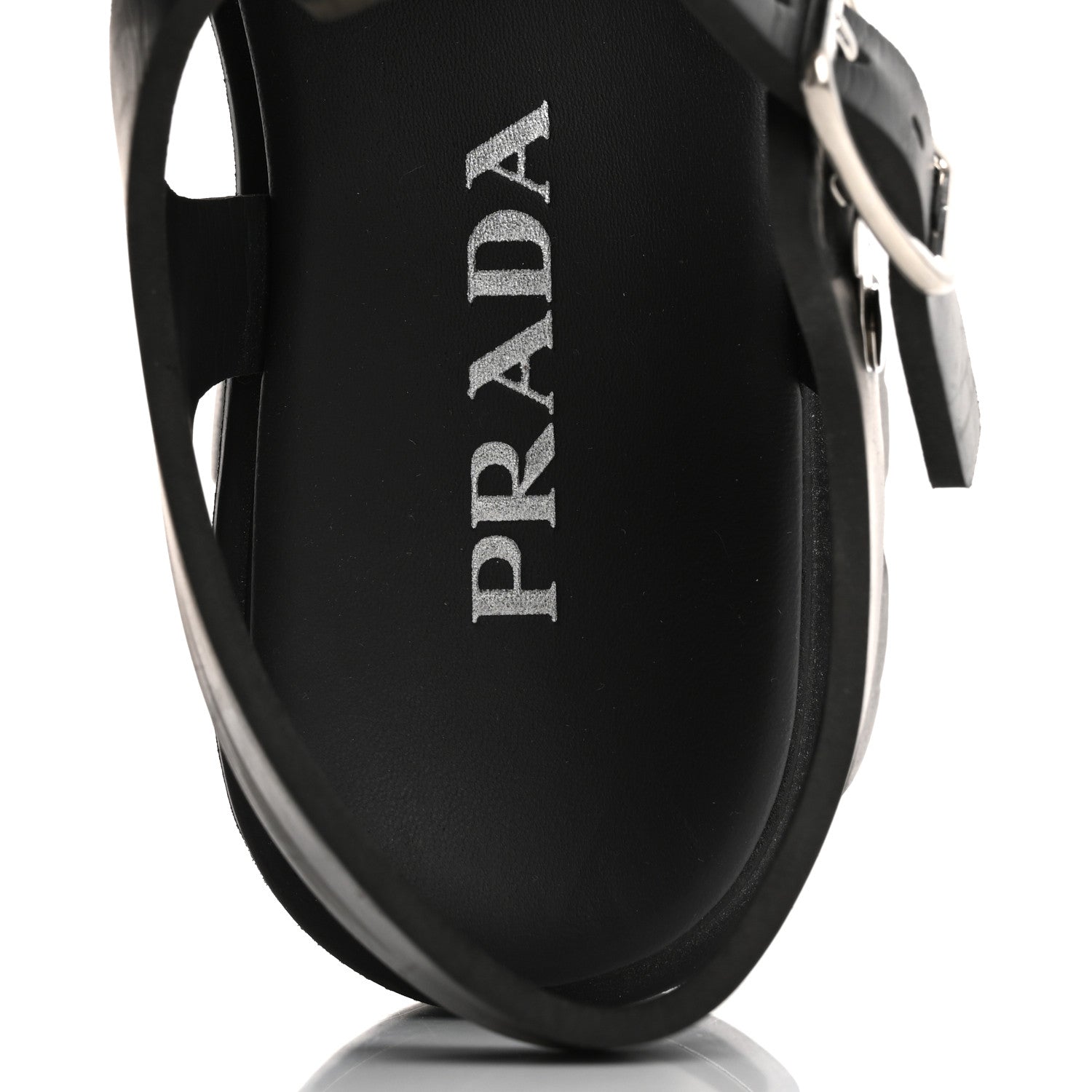 Prada Foam Rubber Triangle Logo Monolith 55mm Cage Sandals 38 Black 6 of 15