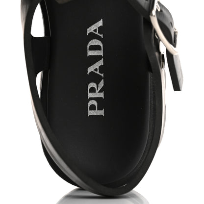 Prada Foam Rubber Triangle Logo Monolith 55mm Cage Sandals 38 Black 6 of 15