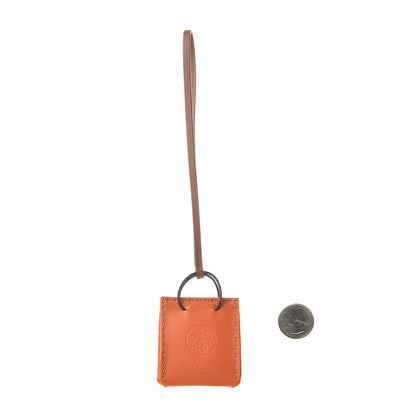 Hermes Milo Lambskin Swift Shopping Bag Charm Feu Gold 2 of 5