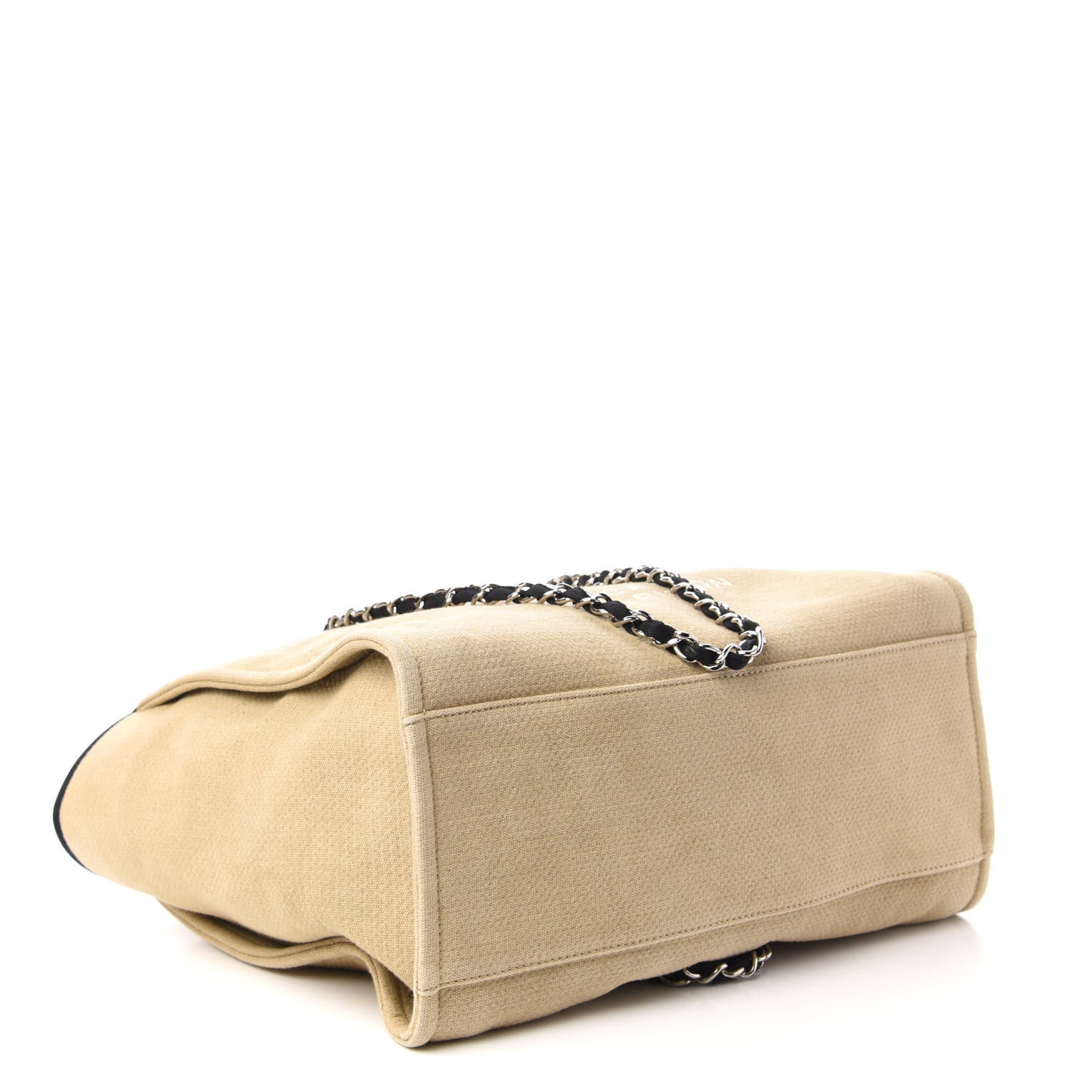 Chanel Canvas Medium Deauville Tote Beige Black 4 of 10