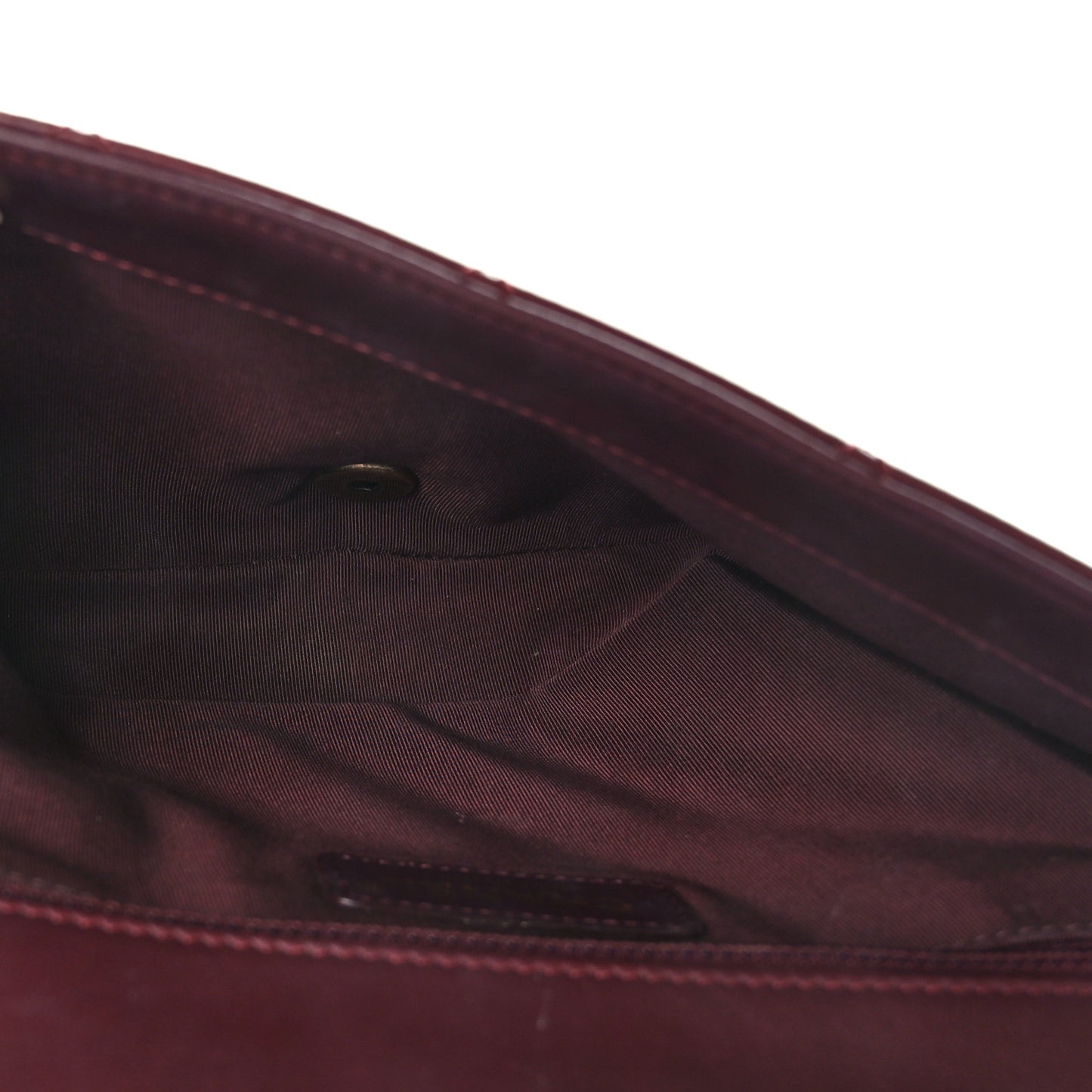 Calfskin Quilted Gold Bar Flap Burgundy