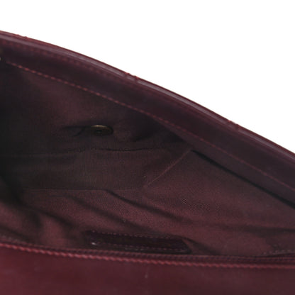 Chanel Calfskin Quilted Gold Bar Flap Burgundy 6 of 10