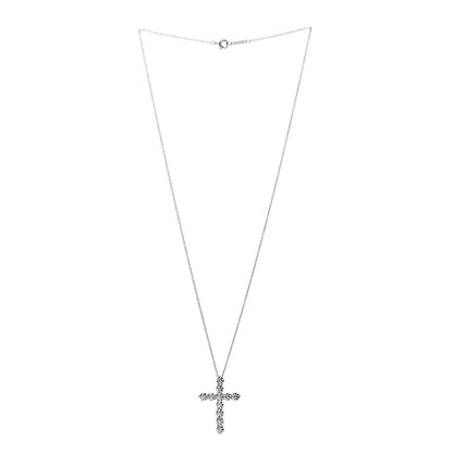 Tiffany Platinum Diamond Extra Large Cross Pendant Necklace 3 of 9