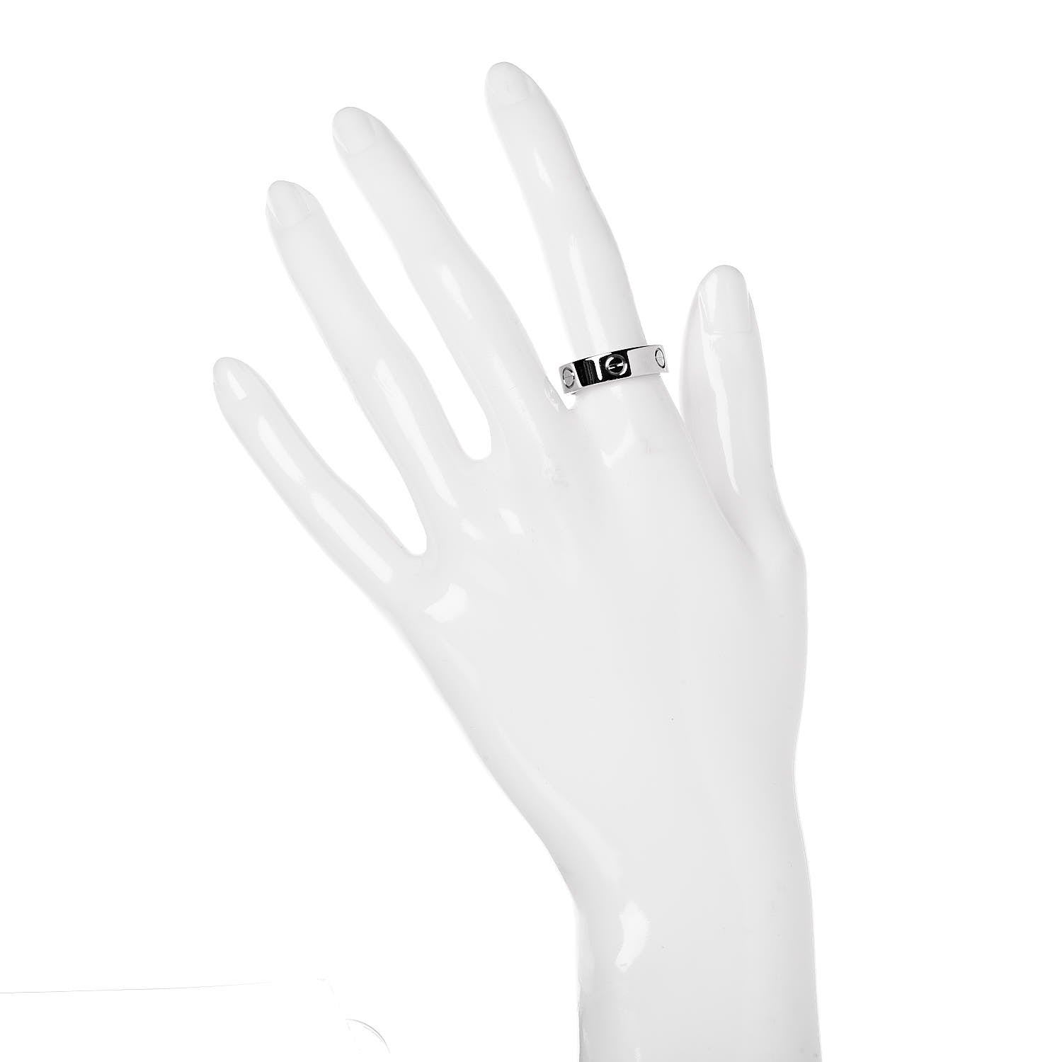 Cartier 18K White Gold 5.5mm LOVE Ring 55 7.25 2 of 4