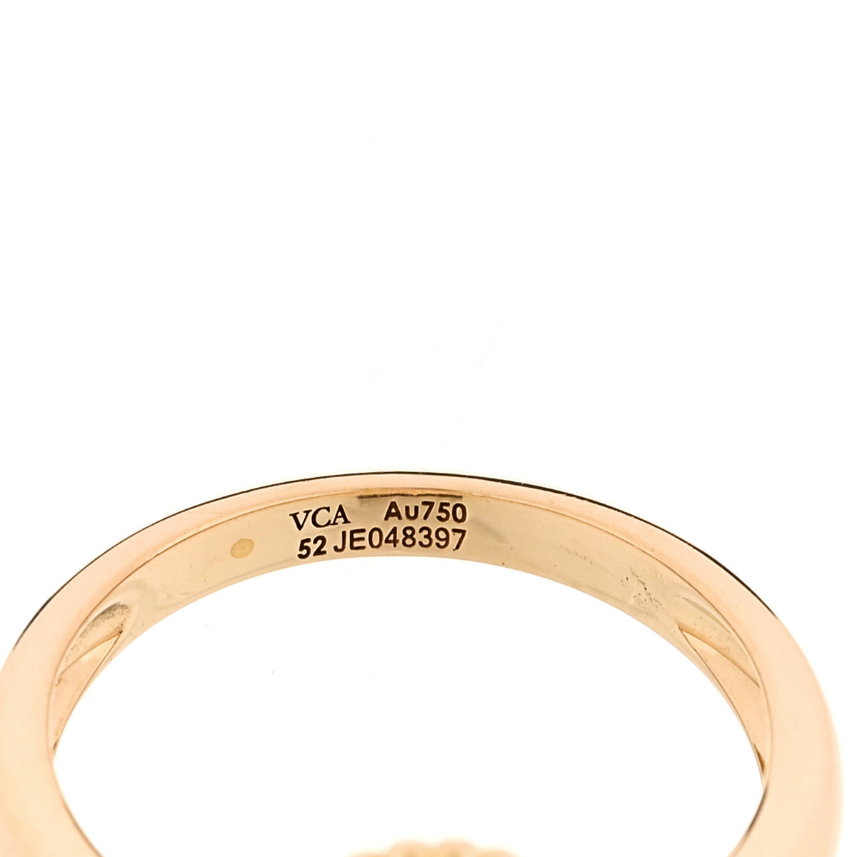 18K Yellow Gold Diamond Carnelian Vintage Alhambra Ring 52 6