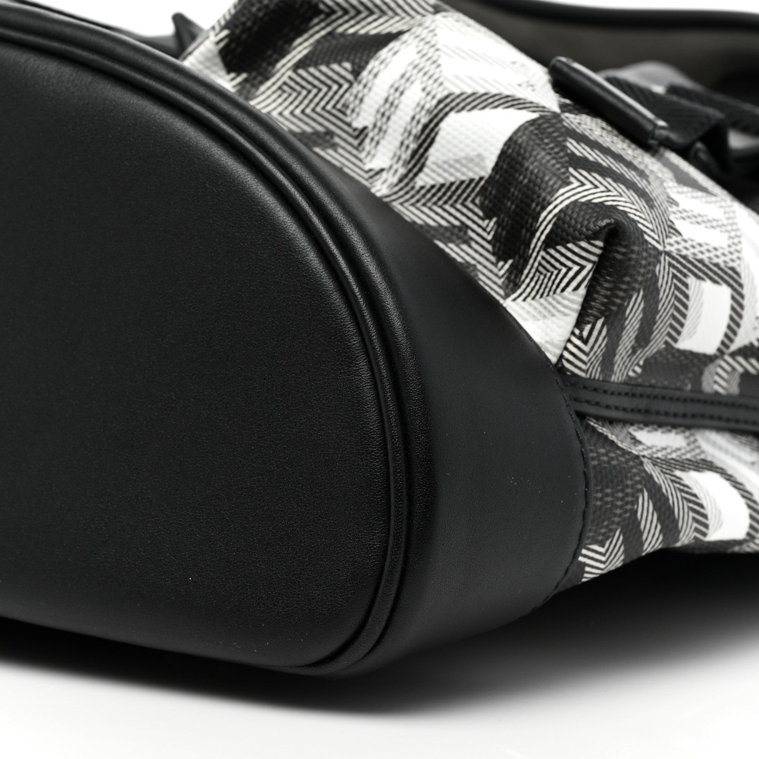 MCM Canvas Nappa Cubic Monogram Brandenburg Backpack Black White 7 of 11