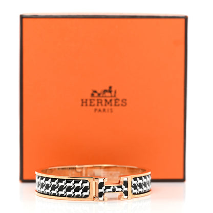 Hermes Enamel Cheval Pixel Clic Clac H Bracelet PM Black White 5 of 5
