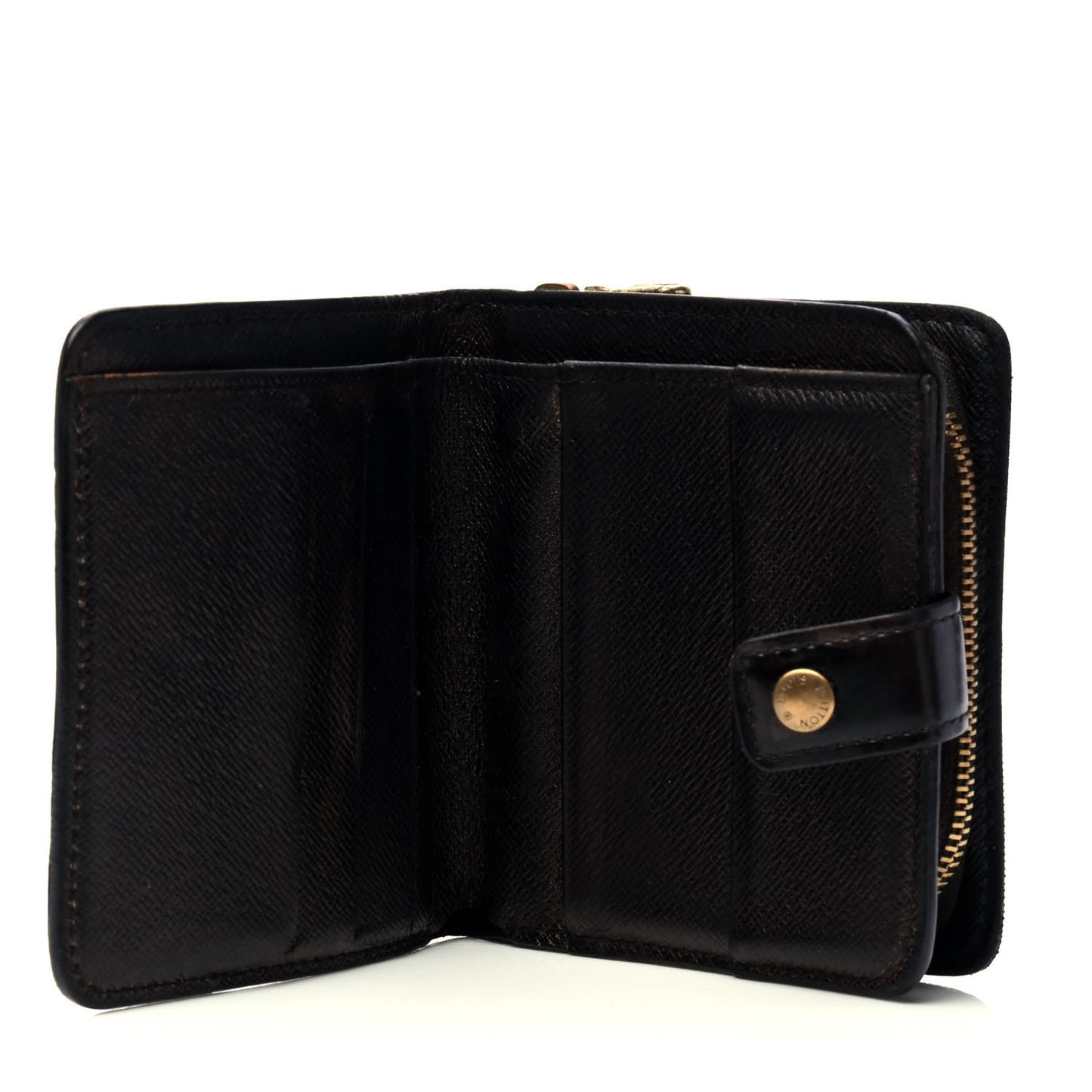 Damier Ebene Zippe Zipped Compact Wallet