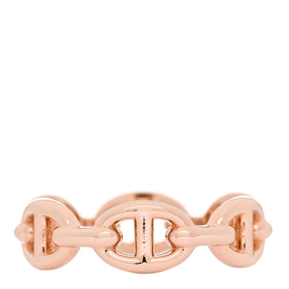 Hermes 18K Rose Gold PM Chaine D'Ancre Enchainee Ring 52 6 3 of 9