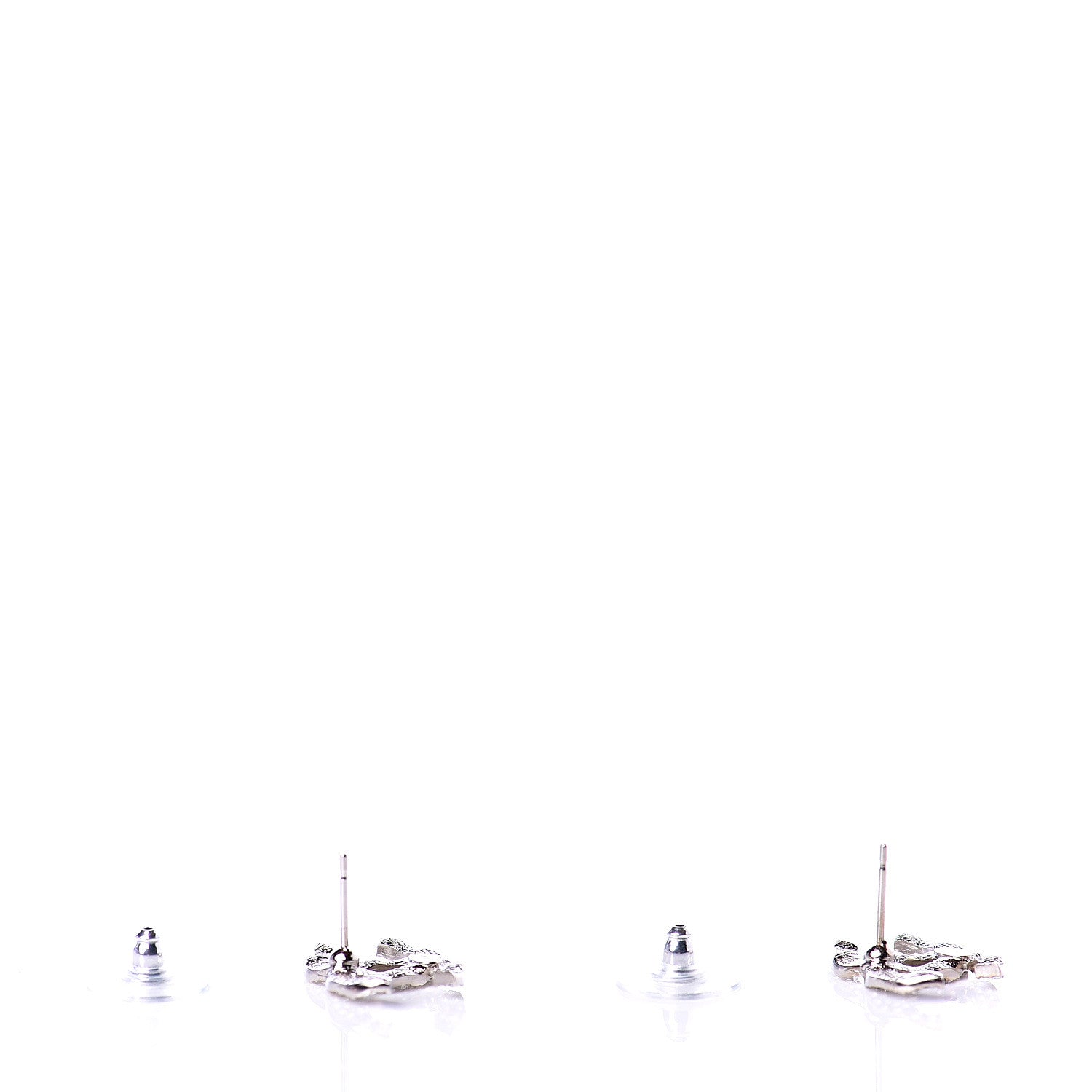 Chanel Crystal CC Earrings Silver 4 of 5