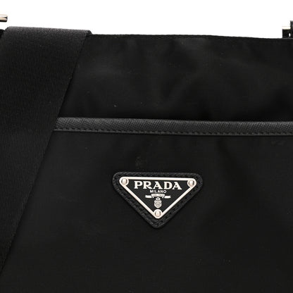 Prada Tessuto Nylon Saffiano Logo Messenger Bag Black 8 of 10