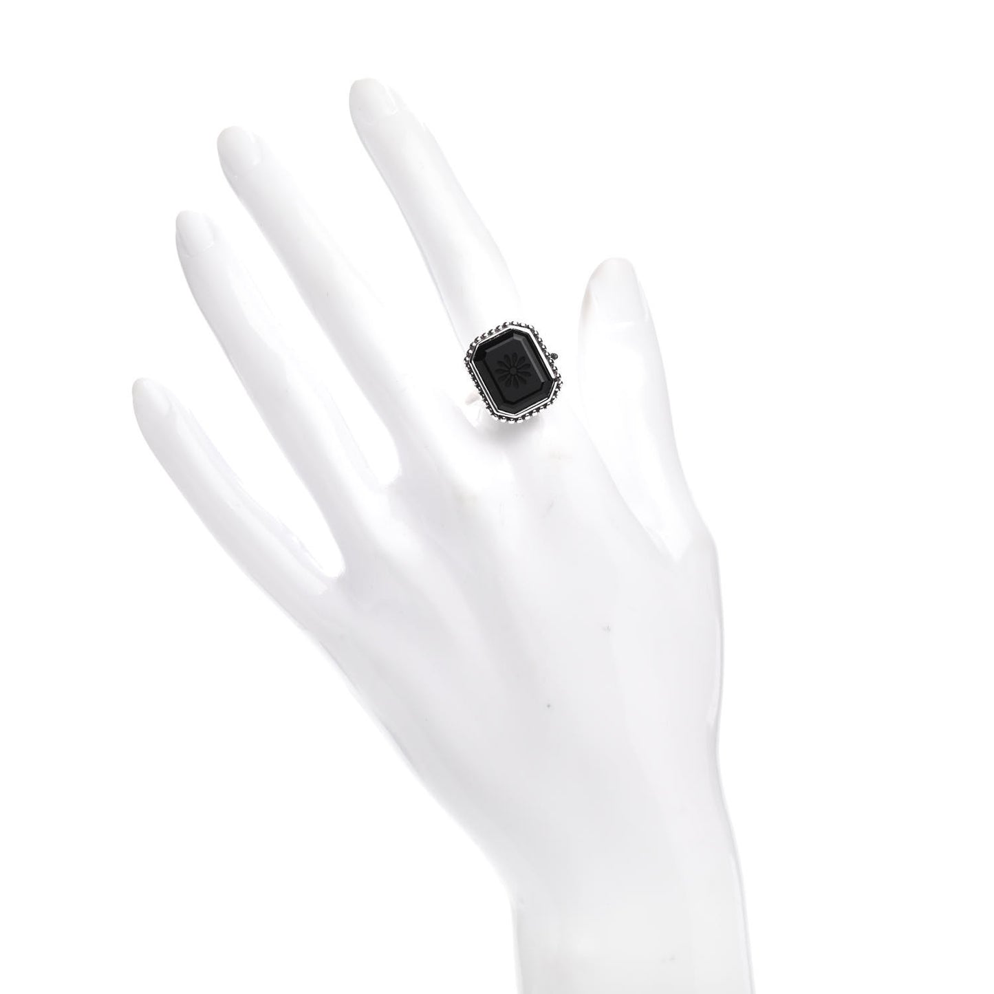 Sterling Silver Black Onyx Ziegfeld Daisy Ring 55 7.25