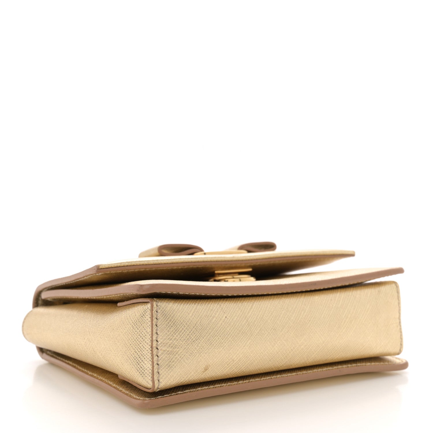 Salvatore Ferragamo Printed Calfskin Ginny Crossbody Bag Gold 4 of 16