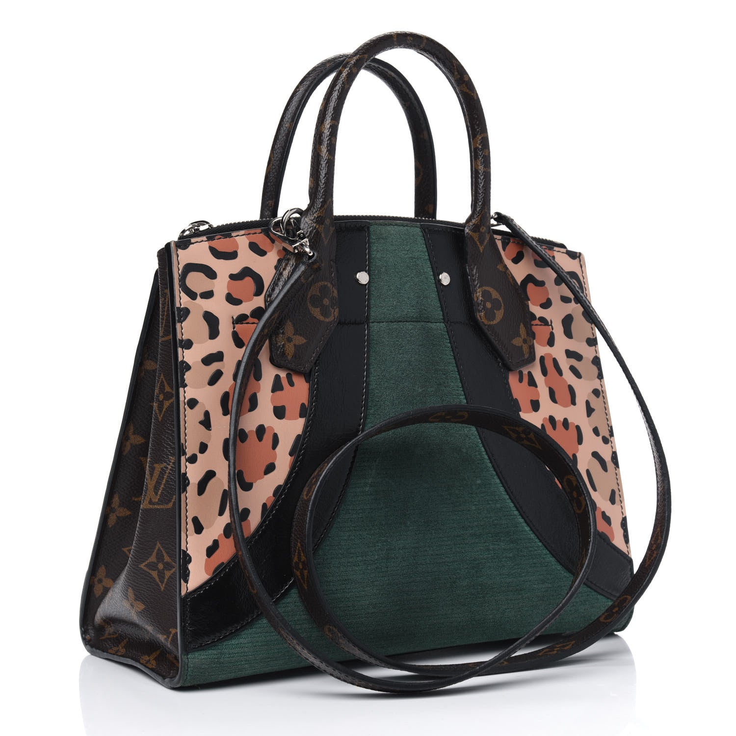 Louis Vuitton Leopard Print Calfskin Corduroy City Steamer PM 2 of 6