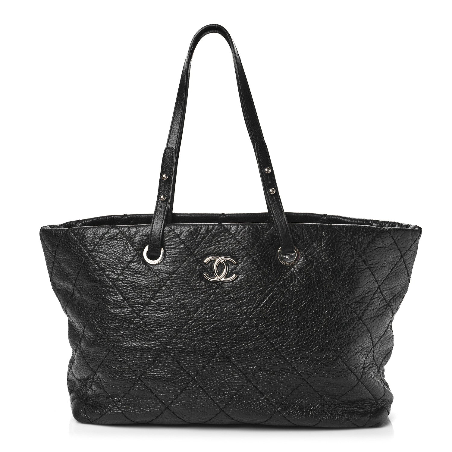 Chanel Glazed Calfskin Large On The Road Tote Black 1 of 9