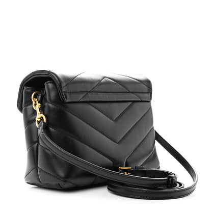 Saint Laurent Calfskin Y Quilted Monogram Toy Loulou Crossbody Bag Black 3 of 13