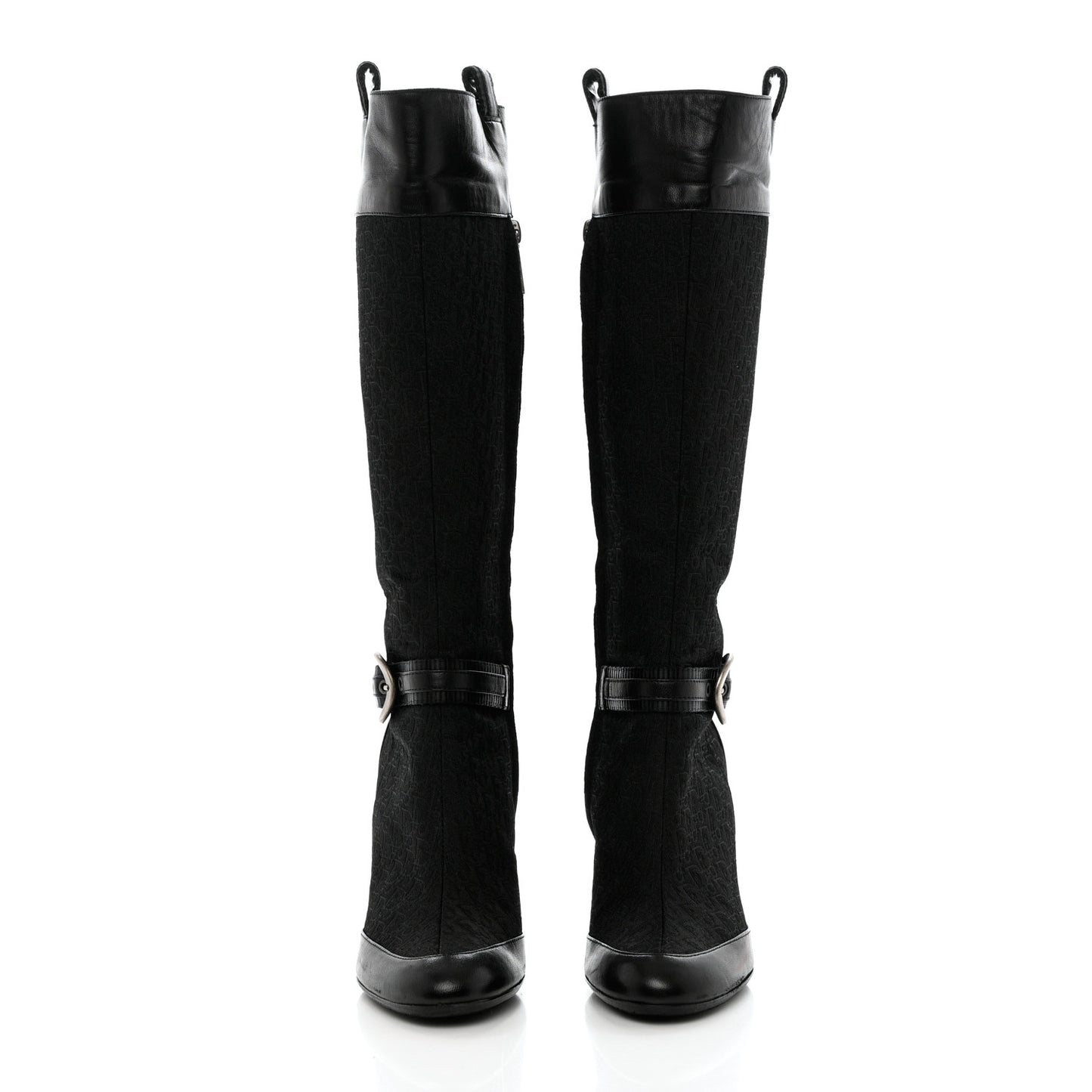 Monogram Buckle Tall Boots 36 Black