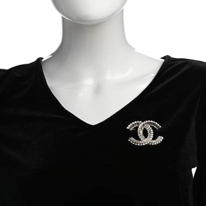 Chanel Baguette Crystal CC Brooch Silver 2 of 5
