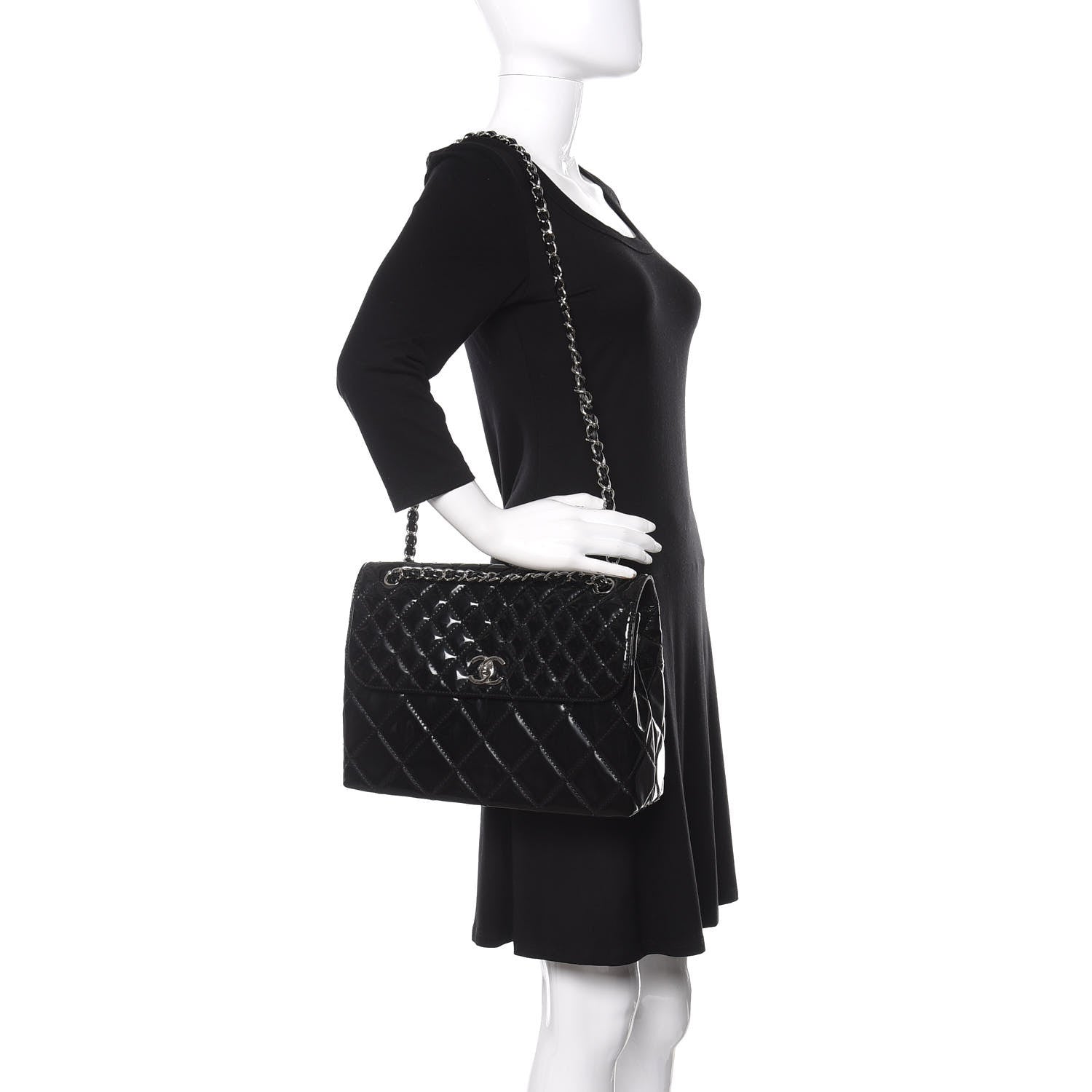 Chanel Vinyl Quilted In the Business Flap Bag Black 3 of 14