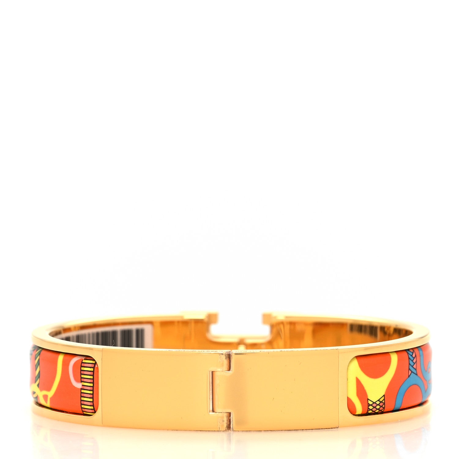 Hermes Enamel Printed Panoplie Equestre Narrow Clic Clac H Bracelet PM Tropique 3 of 5
