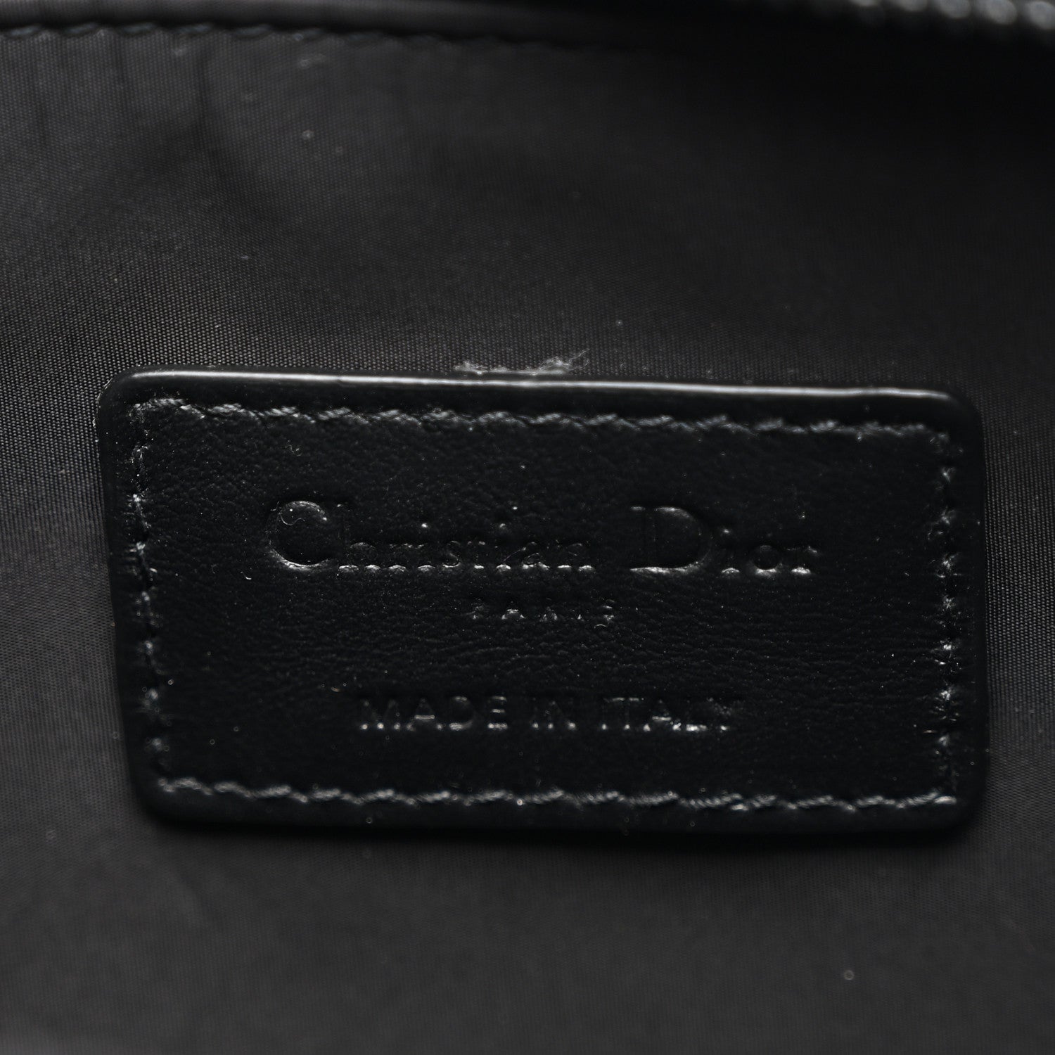 Christian Dior Canvas Embroidered Camouflage Medium Diordouble Zip Pouch Black 6 of 7