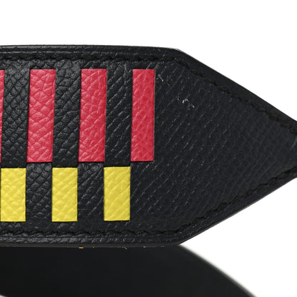 Hermes Epsom 40mm Mousquetons Tressage Shoulder Strap Bleu Indigo Rose Extreme Lime 5 of 5