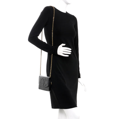 Chanel Caviar Timeless CC Wallet On Chain WOC Black 2 of 10