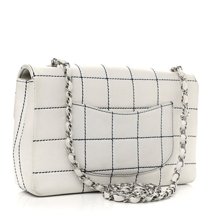 Chanel Lambskin Stitched Medium Chocolate Bar Flap White 3 of 14