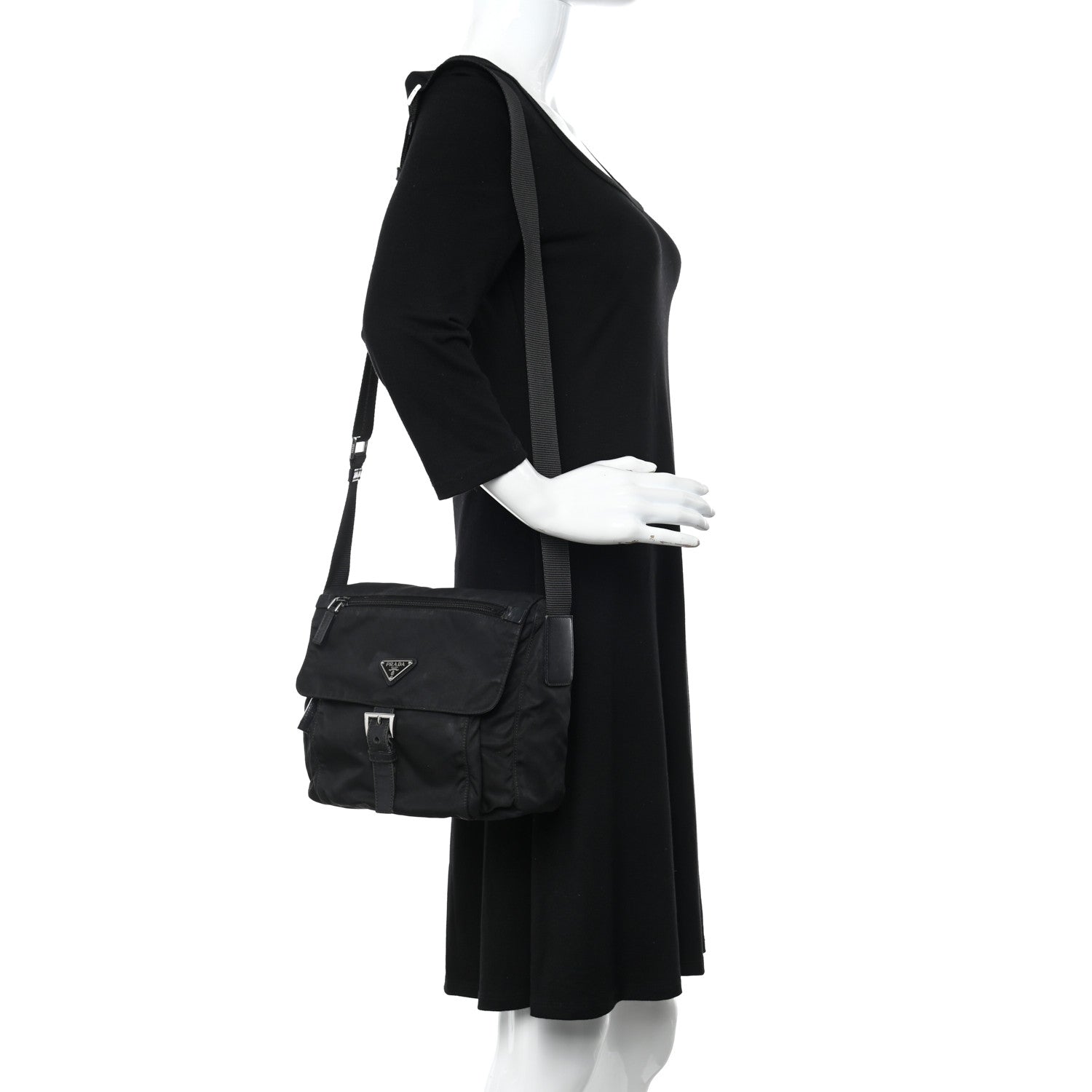 Prada Nylon Vela Messenger Black 2 of 29