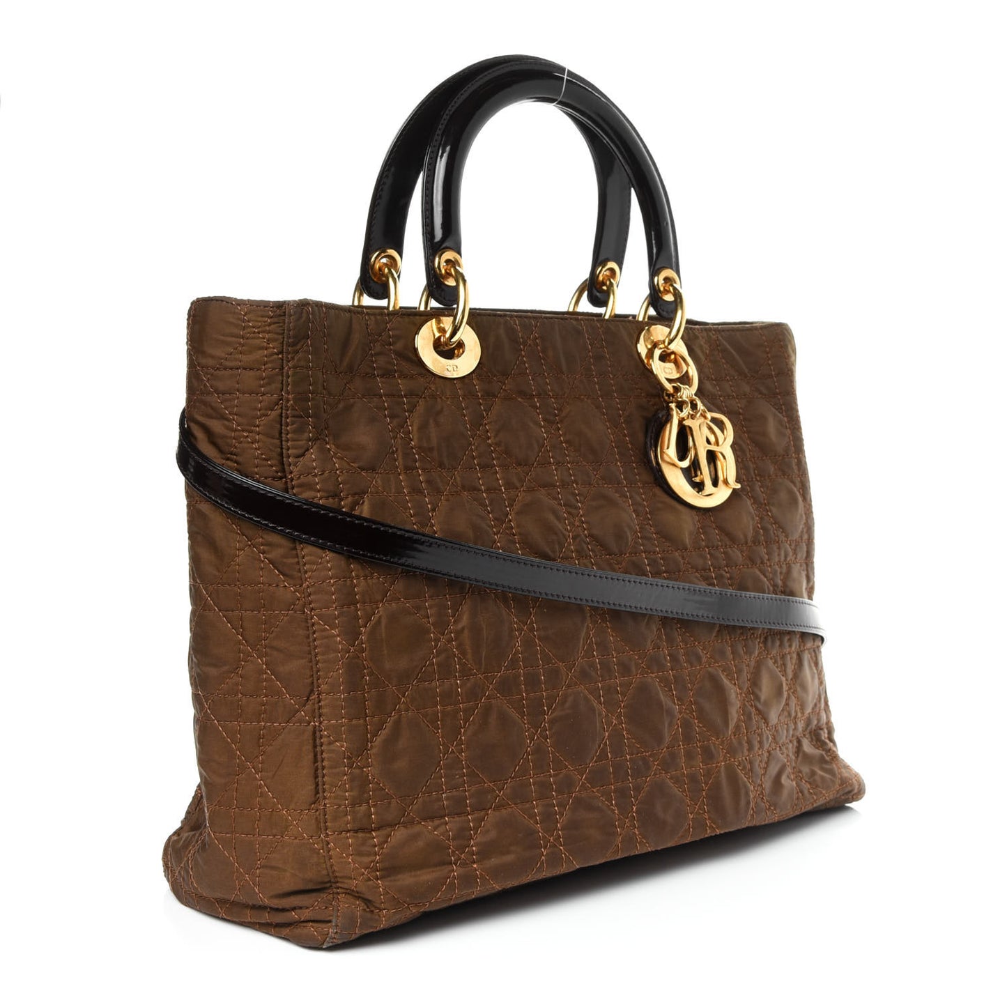 Nylon Cannage Medium Lady Dior Brown