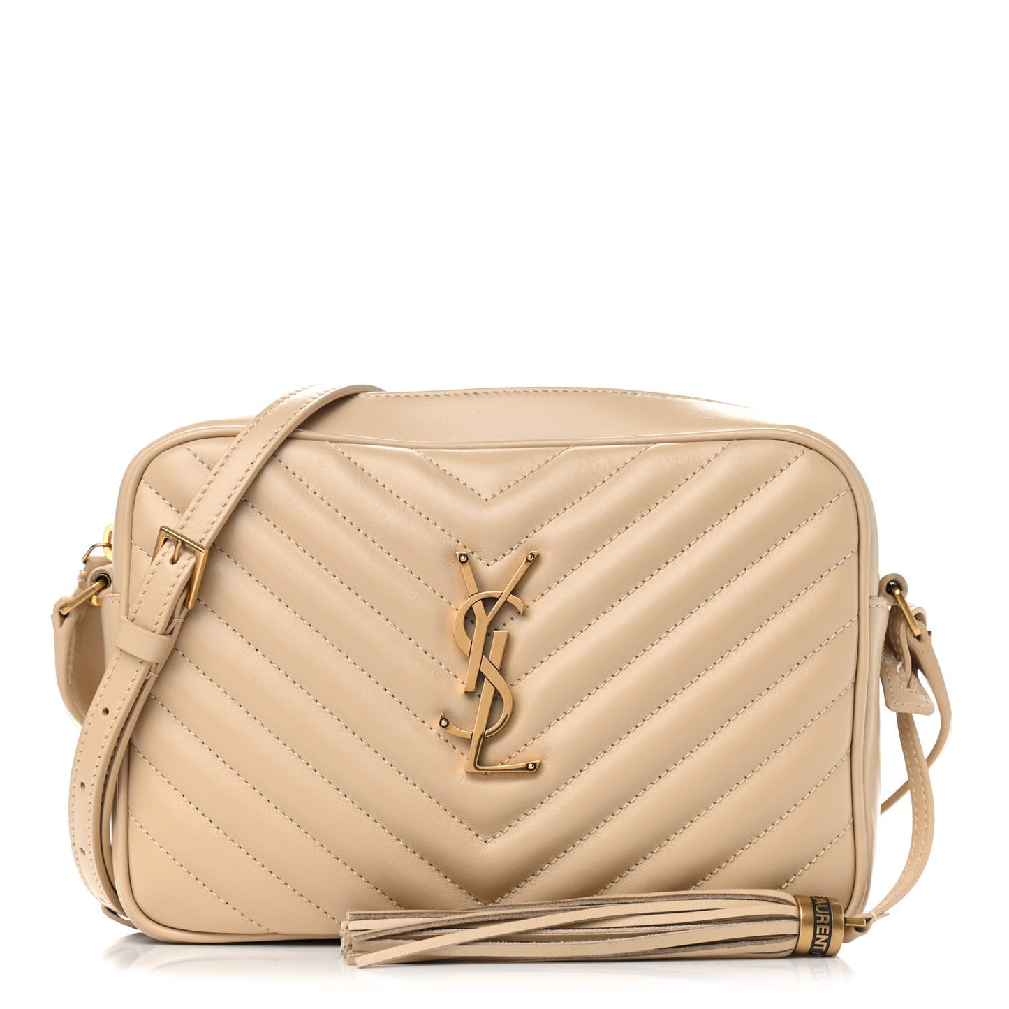 Calfskin Matelasse Monogram Lou Camera Bag Dark Latte