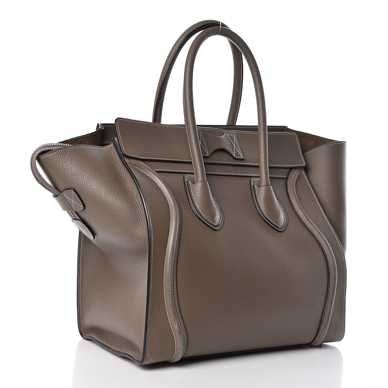 Celine Drummed Calfskin Mini Luggage Souris 3 of 10