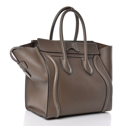 Celine Drummed Calfskin Mini Luggage Souris 3 of 10