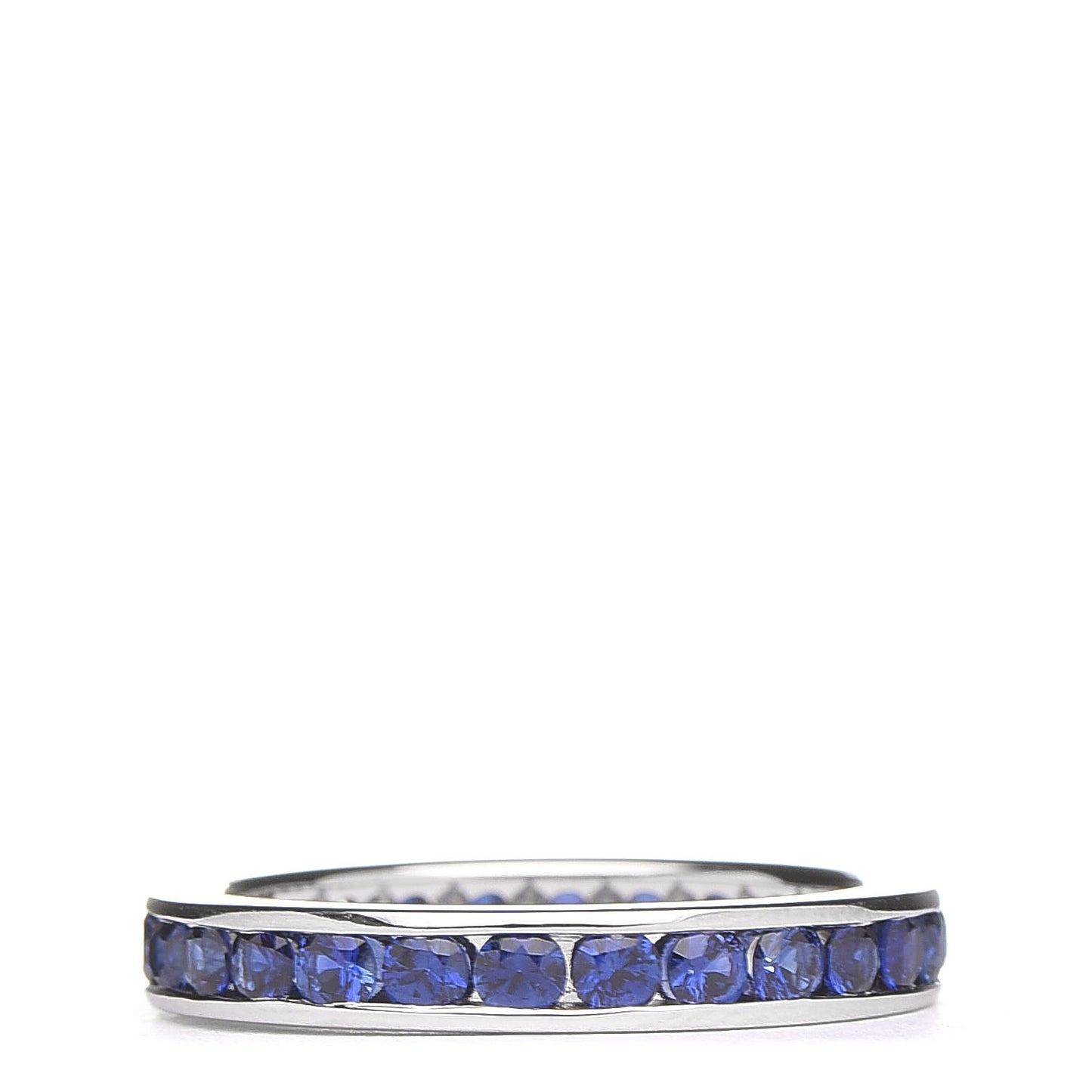 Platinum Blue Sapphire Eternity Band Ring 49 4.75