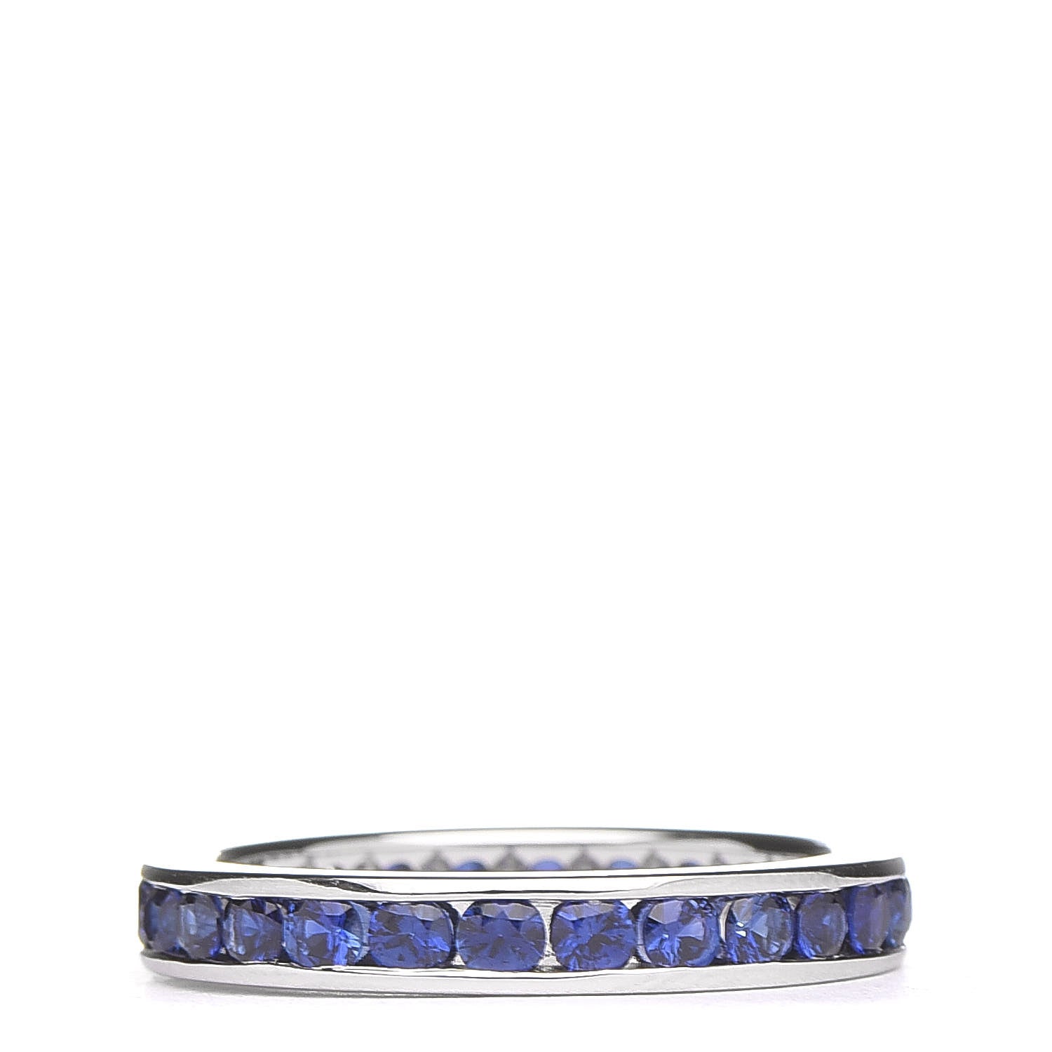 Tiffany Platinum Blue Sapphire Eternity Band Ring 49 4.75 3 of 5
