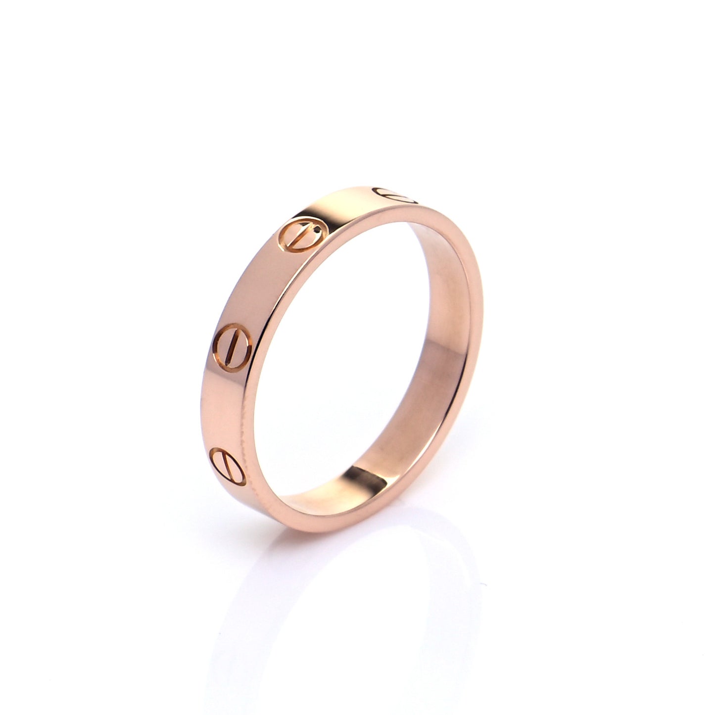 18K Pink Gold 3.5mm LOVE Wedding Band Ring 57 8