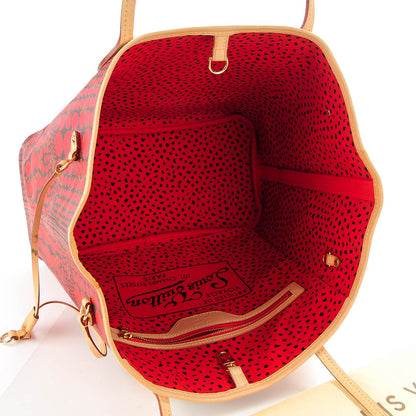 Louis Vuitton Monogram Kusama Waves Neverfull MM Red 5 of 7