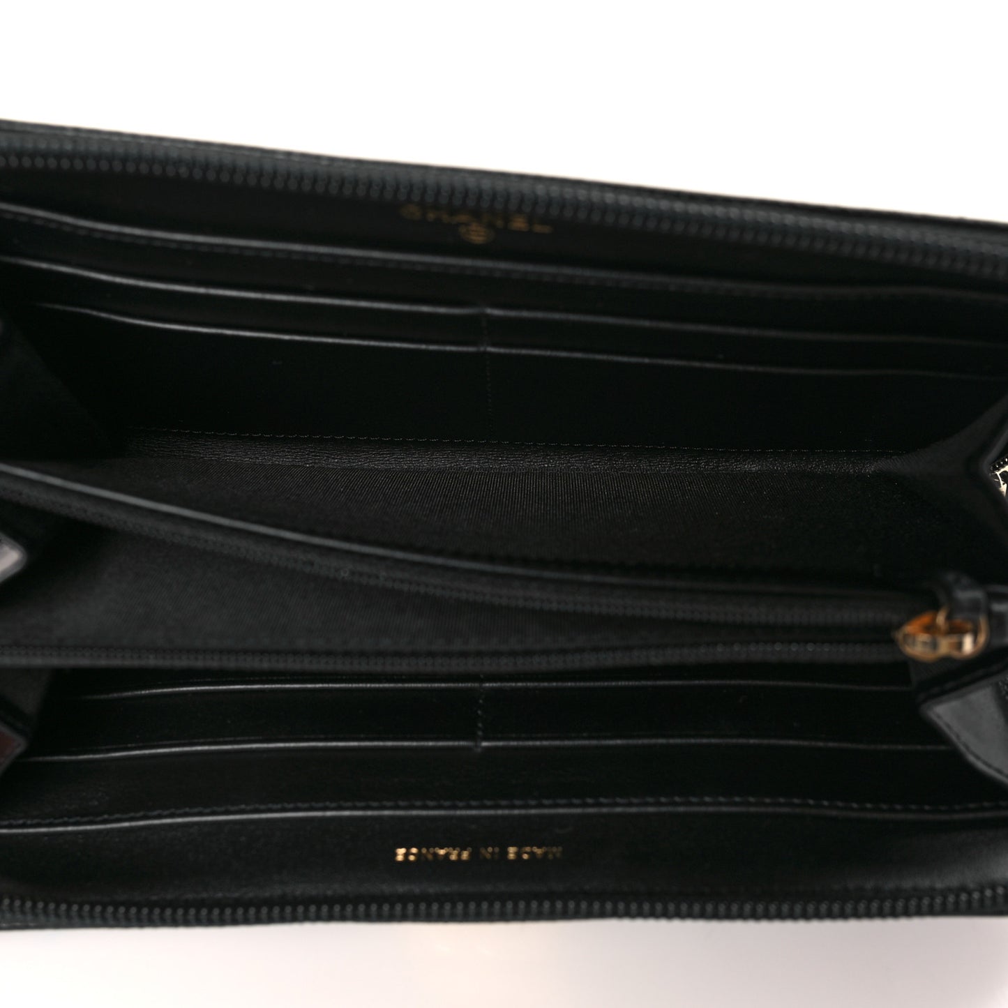 Caviar Quilted Boy Long Zip Around Wallet Black