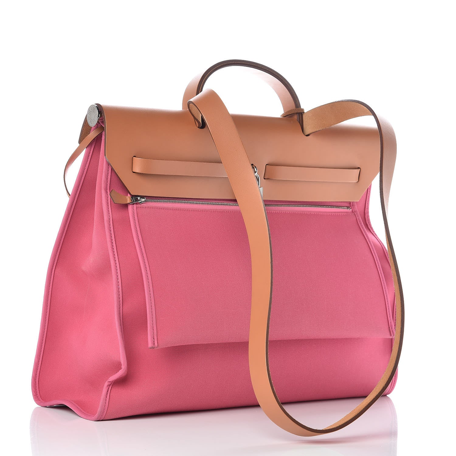 Hermes Toile Vache Hunter Herbag Zip 39 MM Rose Lipstick 4 of 12