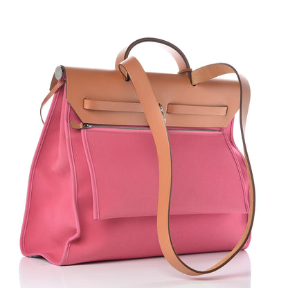 Hermes Toile Vache Hunter Herbag Zip 39 MM Rose Lipstick 4 of 12