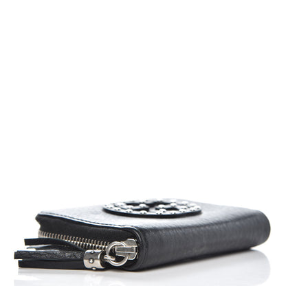 Gucci Pebbled Calfskin Studded Soho Compact Disco Zip Around Wallet Black 4 of 8