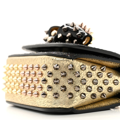 Christian Louboutin Glitter Calfskin Spikes Sweety Charity NV Crossbody Gold 9 of 11