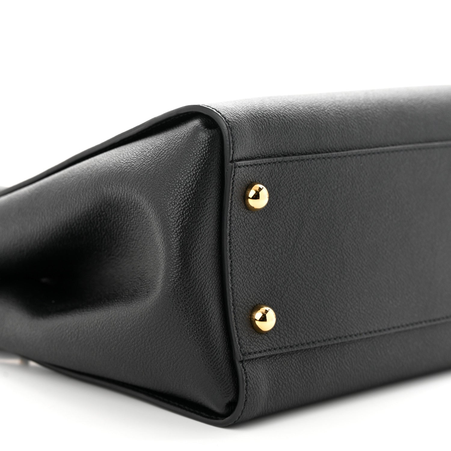 Burberry Soft Grain Calfskin Medium Buckle Tote Black 9 of 11