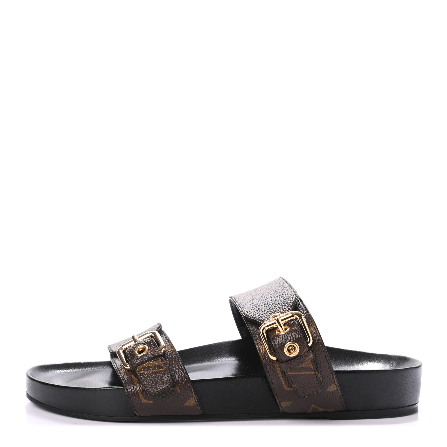 Louis Vuitton Monogram Bom Dia Mule Sandals 39 Black 1 of 6