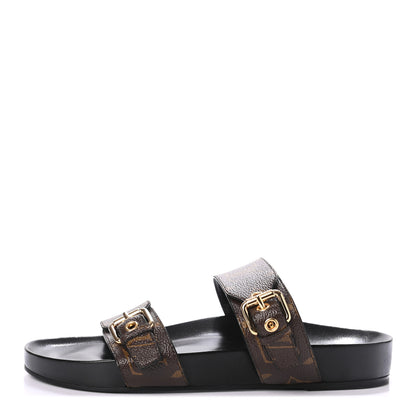 Louis Vuitton Monogram Bom Dia Mule Sandals 39 Black 1 of 6